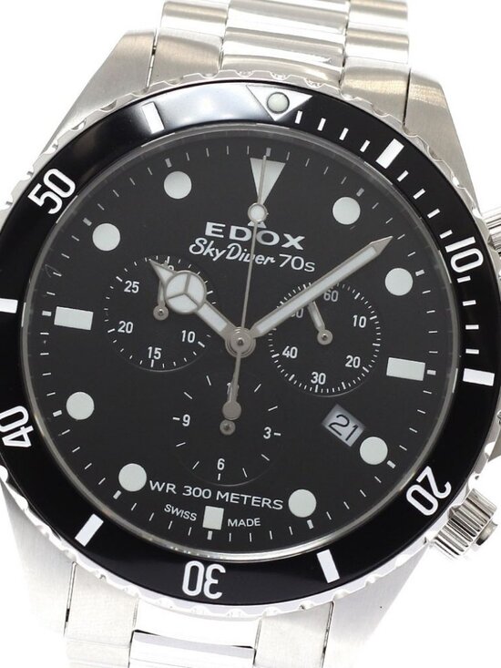 EDOX Skydiver 10238-3NM-NI Date Chronograph black Dial Quartz Men\'s Watch_944137 main image 8